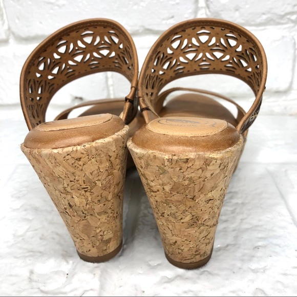 Nurture leather slip on wedge sandals size 8 EUC - Picture 4 of 8